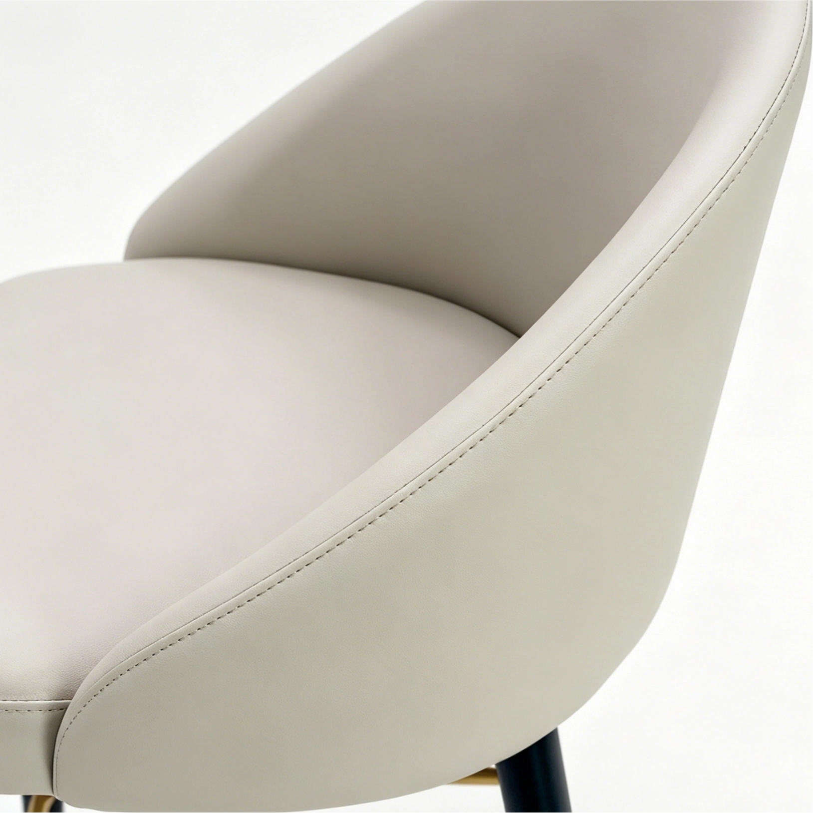 Puwabi J1228 Cream Leather and Brass Accent Bar Stool | Contract Furniture MOQ 50