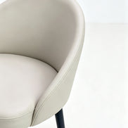 Puwabi J1228 Cream Leather and Brass Accent Bar Stool | Contract Furniture MOQ 50