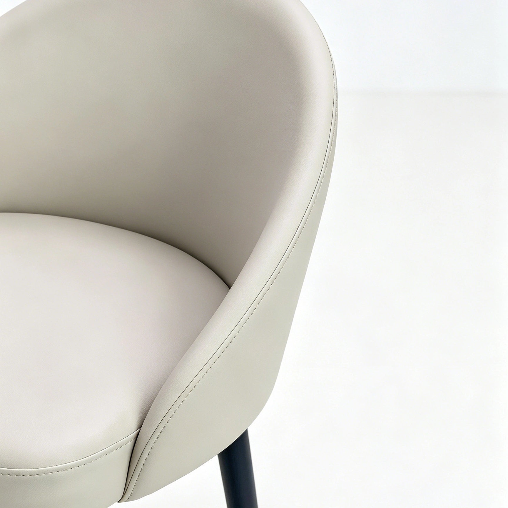 Puwabi J1228 Cream Leather and Brass Accent Bar Stool | Contract Furniture MOQ 50