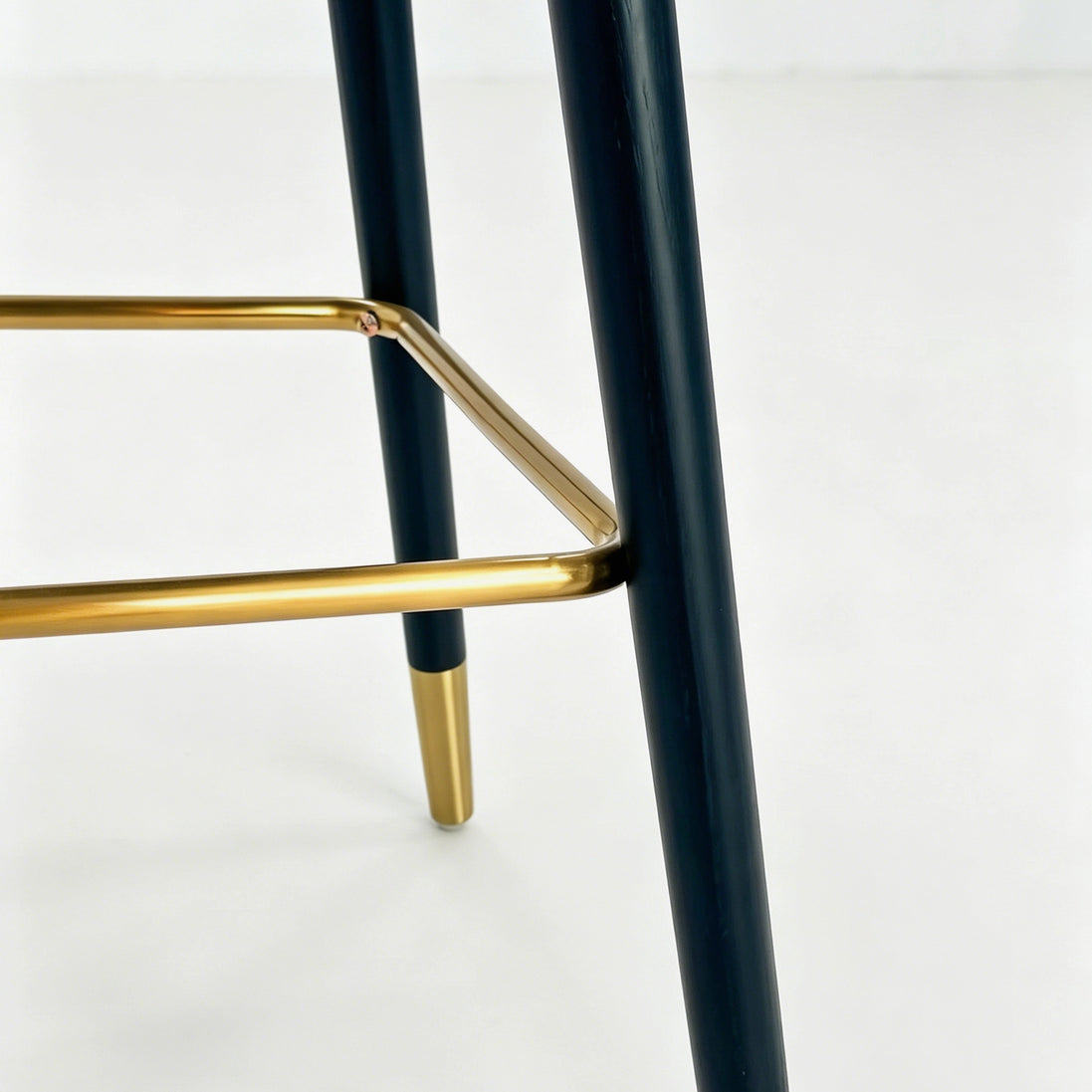 Puwabi J1228 Cream Leather and Brass Accent Bar Stool | Contract Furniture MOQ 50