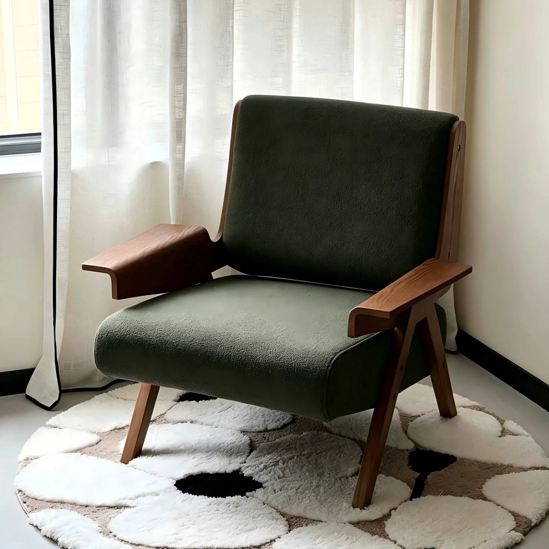 Puwabi A355 Ash Wood Lounge Armchair | Commercial Hospitality Project MOQ 50 Pcs