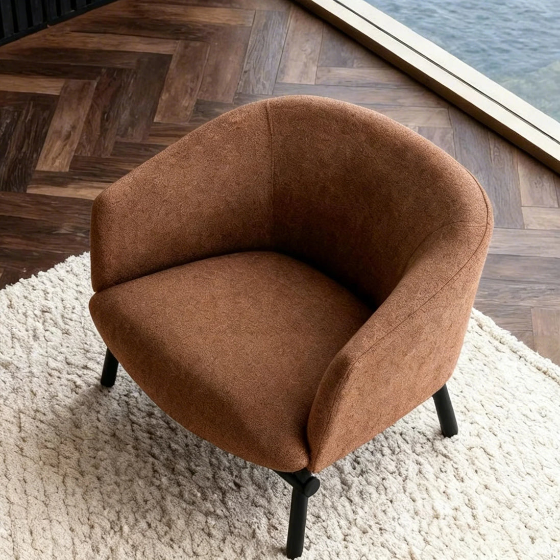 Puwabi A549 Curved Barrel Lounge Chair | Commercial Hospitality Project MOQ 50 Pcs
