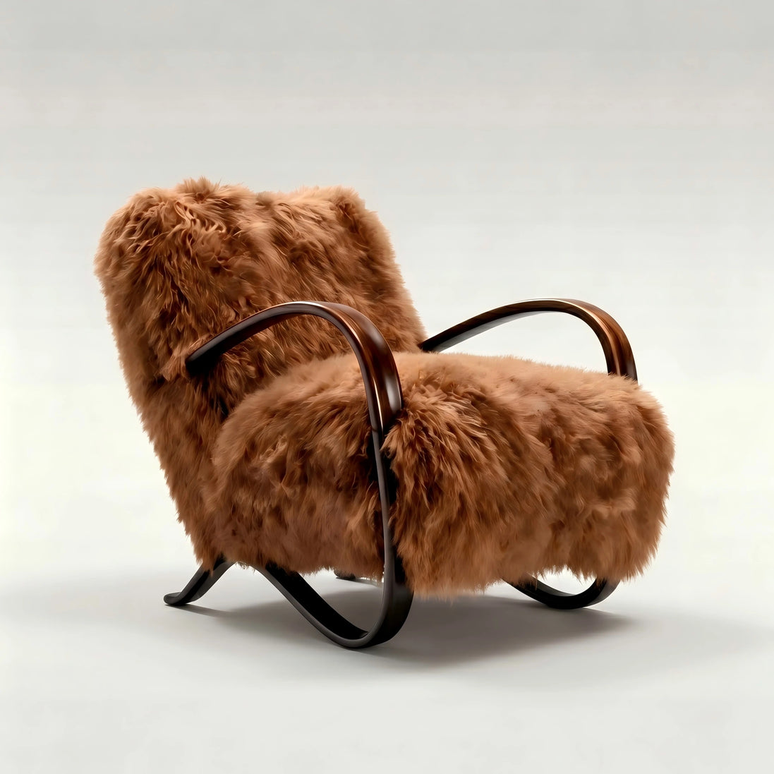 Puwabi A736 Faux Shearling Lounge Chair | Commercial Hospitality Project MOQ 50 Pcs