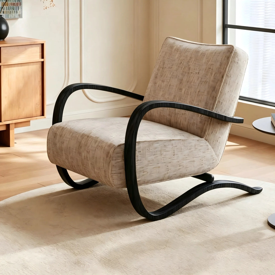 Puwabi A736 Faux Shearling Lounge Chair | Commercial Hospitality Project MOQ 50 Pcs