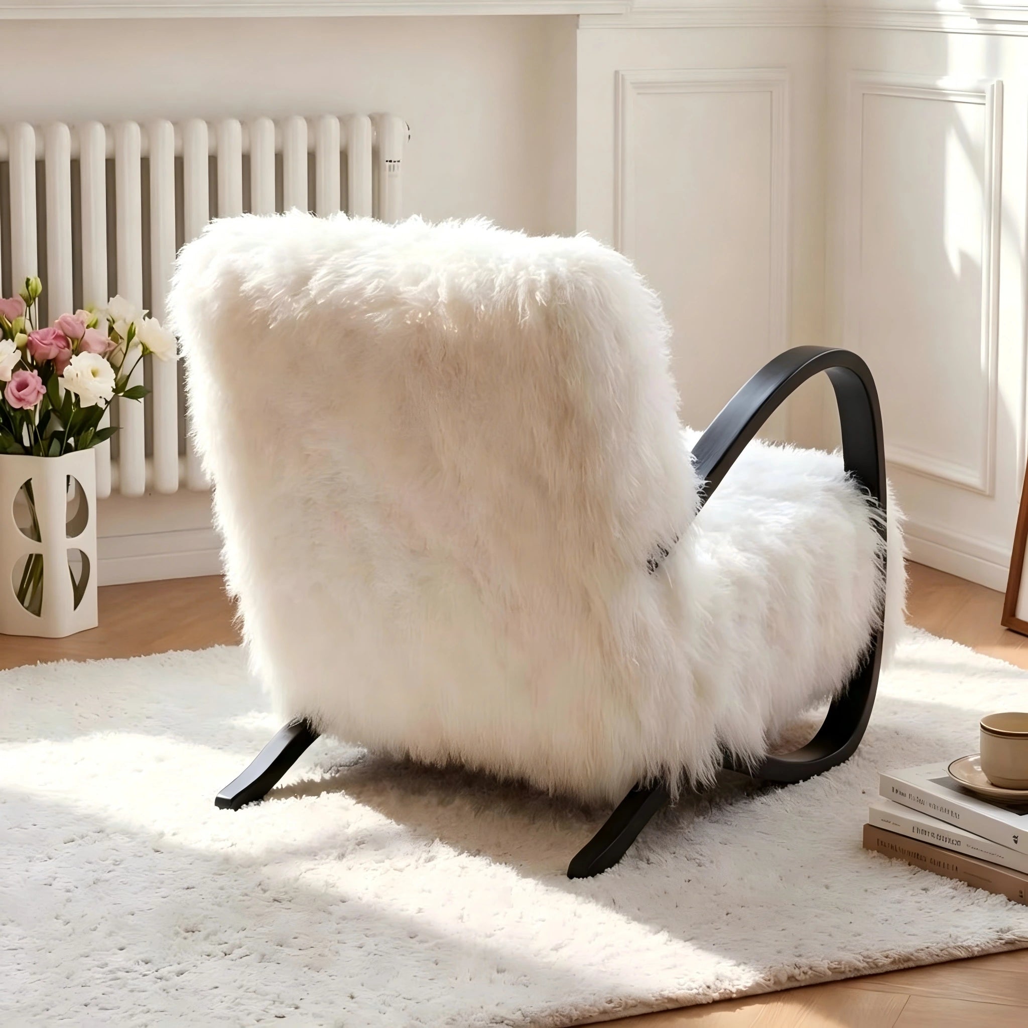 Puwabi A736 Faux Shearling Lounge Chair | Commercial Hospitality Project MOQ 50 Pcs