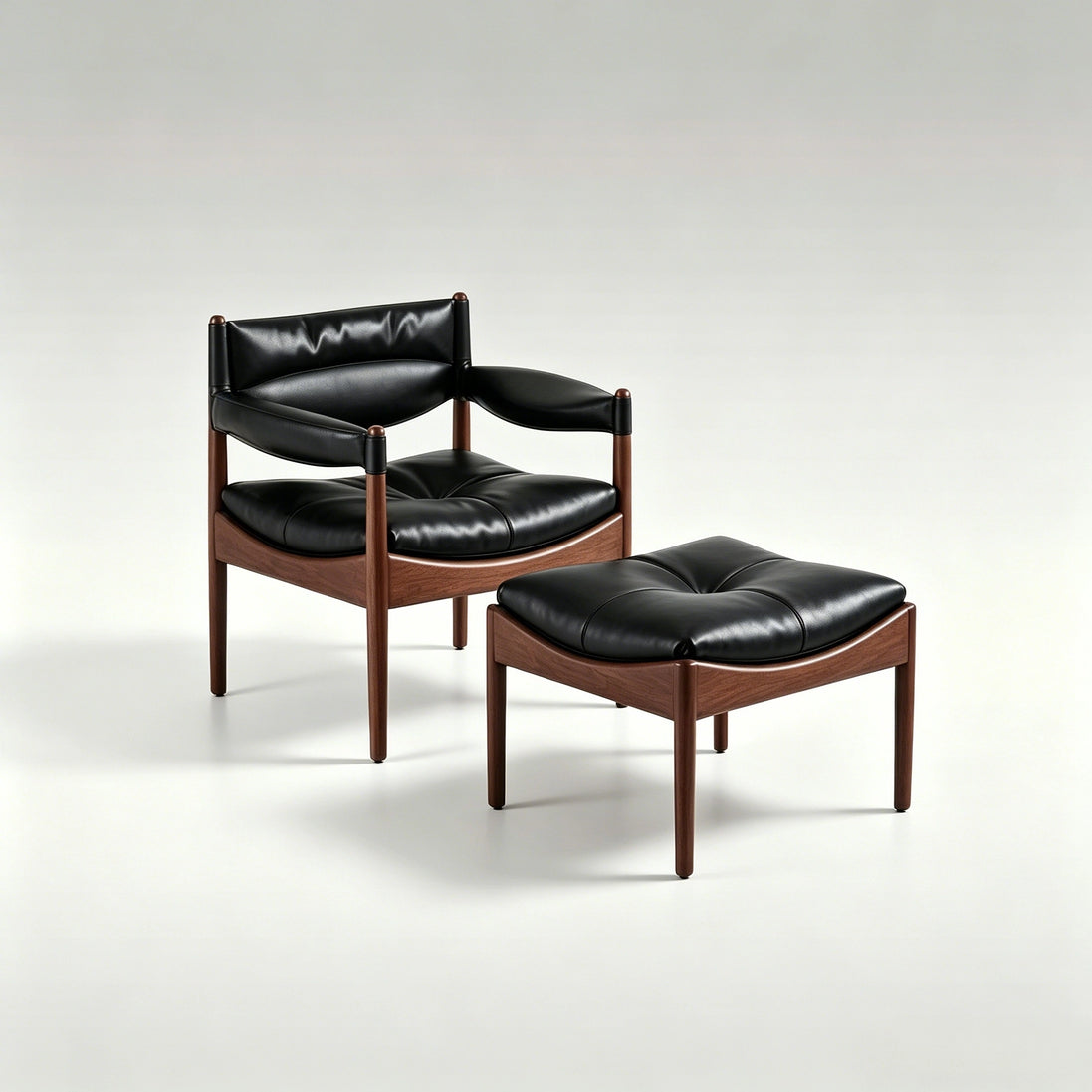 Puwabi A740 Leather Lounge Chair & Ottoman | Commercial Hospitality Project MOQ 50 Pcs