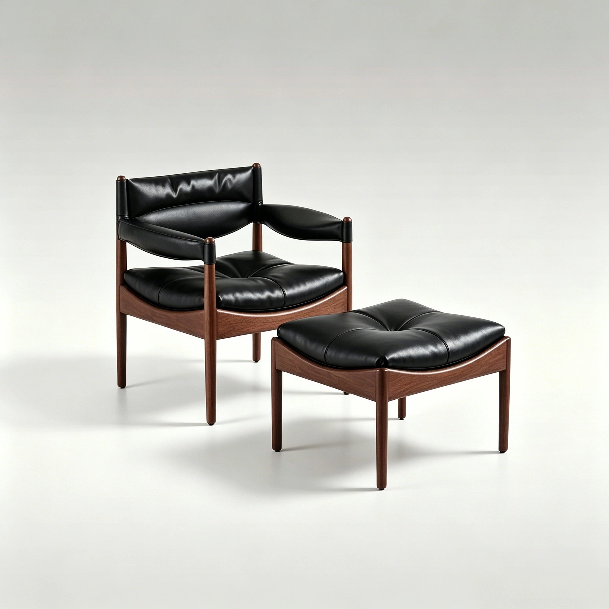 Puwabi A740 Leather Lounge Chair & Ottoman | Commercial Hospitality Project MOQ 50 Pcs