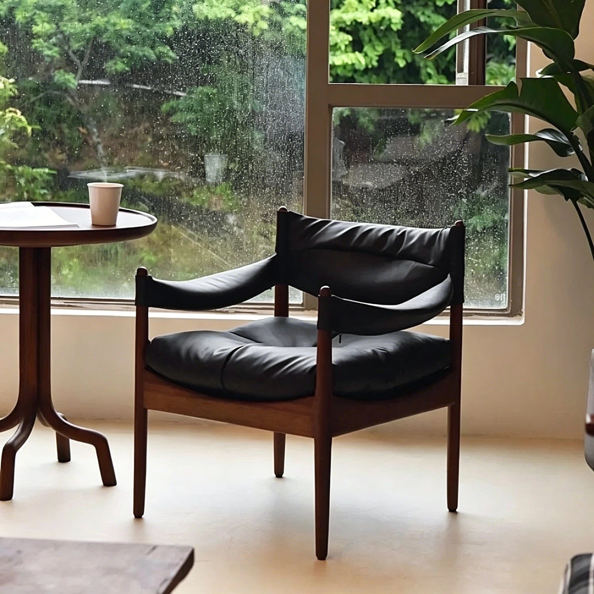 Puwabi A740 Leather Lounge Chair & Ottoman | Commercial Hospitality Project MOQ 50 Pcs