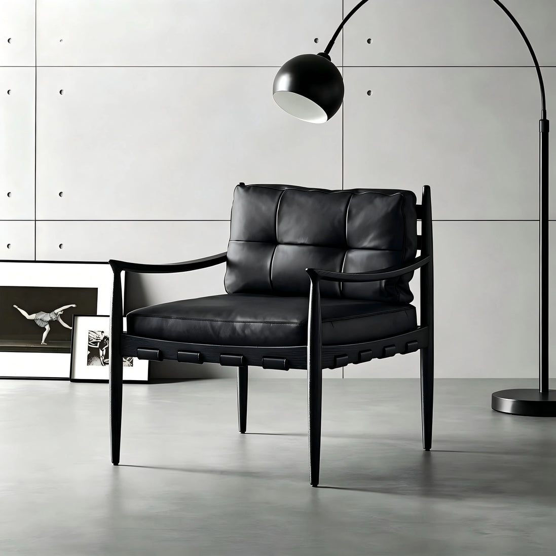 Puwabi A769 Black Leather Lounge Chair | Commercial Hospitality Project MOQ 50 Pcs