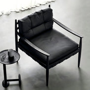 Puwabi A769 Black Leather Lounge Chair | Commercial Hospitality Project MOQ 50 Pcs