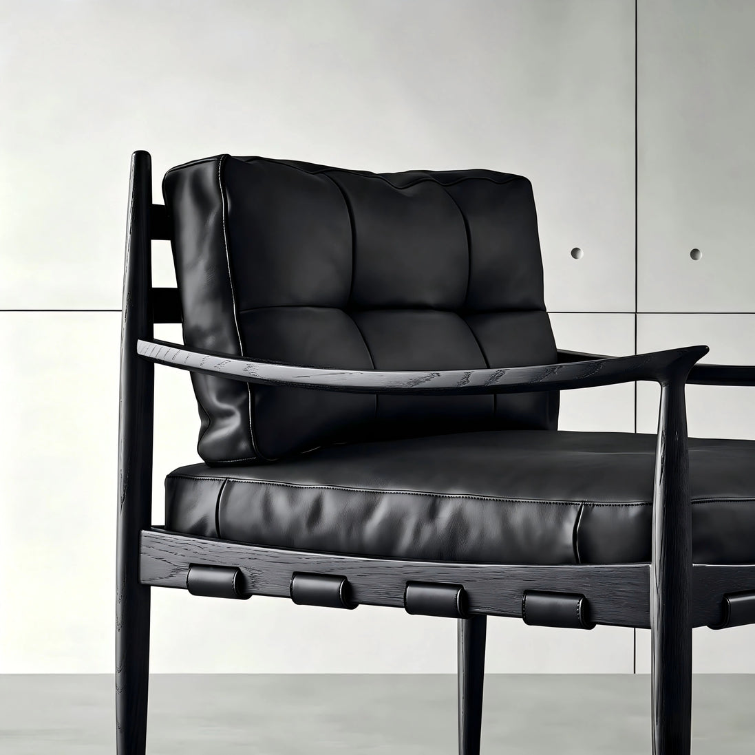 Puwabi A769 Black Leather Lounge Chair | Commercial Hospitality Project MOQ 50 Pcs