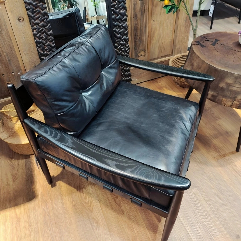 Puwabi A769 Black Leather Lounge Chair | Commercial Hospitality Project MOQ 50 Pcs