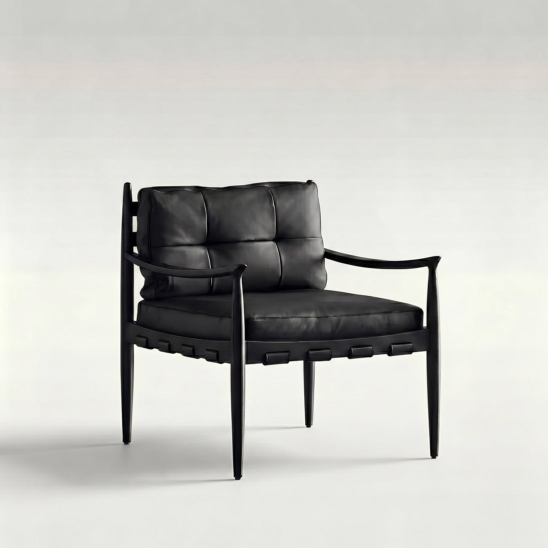 Puwabi A769 Black Leather Lounge Chair | Commercial Hospitality Project MOQ 50 Pcs