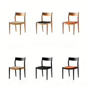 Puwabi C763B Nappa Leather & Oak Wood Armless Dining Chair | Hospitality Furniture MOQ 50