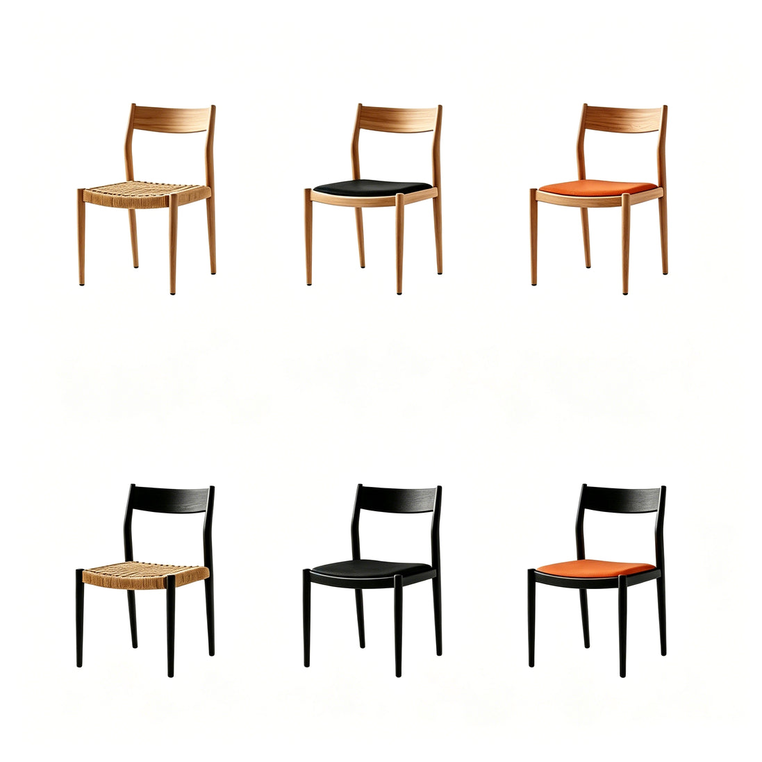 Puwabi C763B Nappa Leather & Oak Wood Armless Dining Chair | Hospitality Furniture MOQ 50