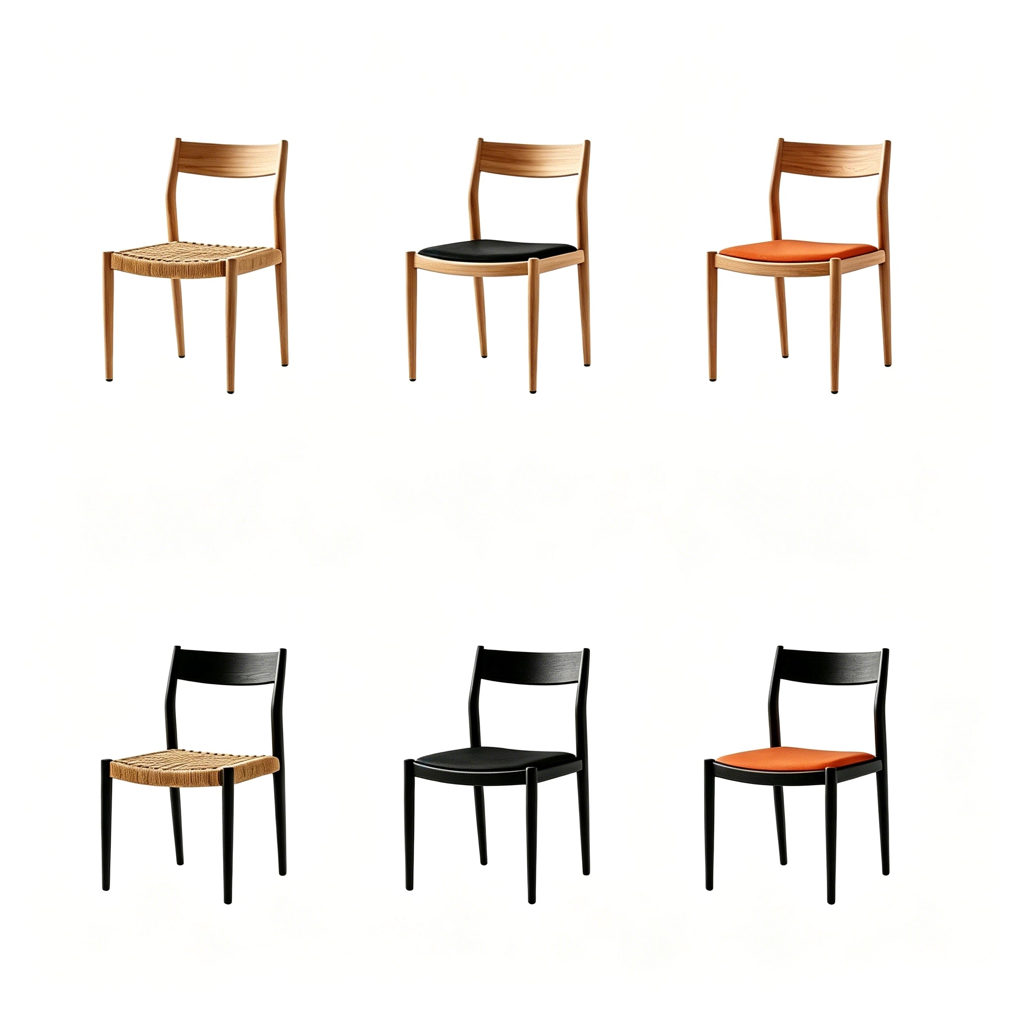 Puwabi C763B Nappa Leather & Oak Wood Armless Dining Chair | Hospitality Furniture MOQ 50