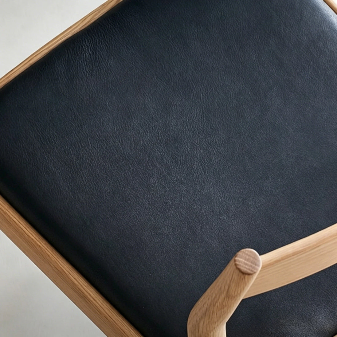 Puwabi C763B Nappa Leather & Oak Wood Armless Dining Chair | Hospitality Furniture MOQ 50