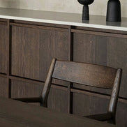 Puwabi C763B Nappa Leather & Oak Wood Armless Dining Chair | Hospitality Furniture MOQ 50