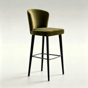 Puwabi J1251 Olive Green Black and Cream Velvet Bar Stool | Contract Furniture MOQ 50