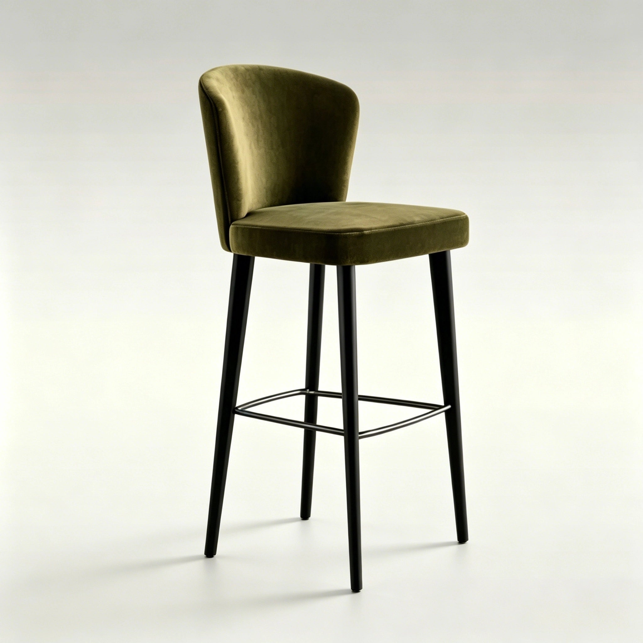 Puwabi J1251 Olive Green Black and Cream Velvet Bar Stool | Contract Furniture MOQ 50