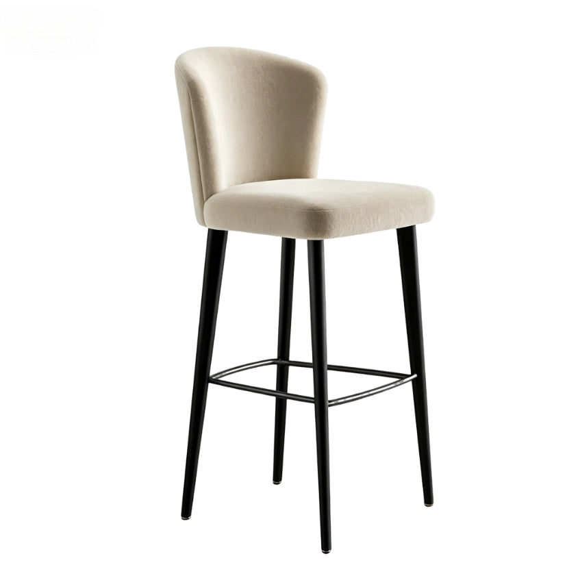 Puwabi J1251 Olive Green Black and Cream Velvet Bar Stool | Contract Furniture MOQ 50