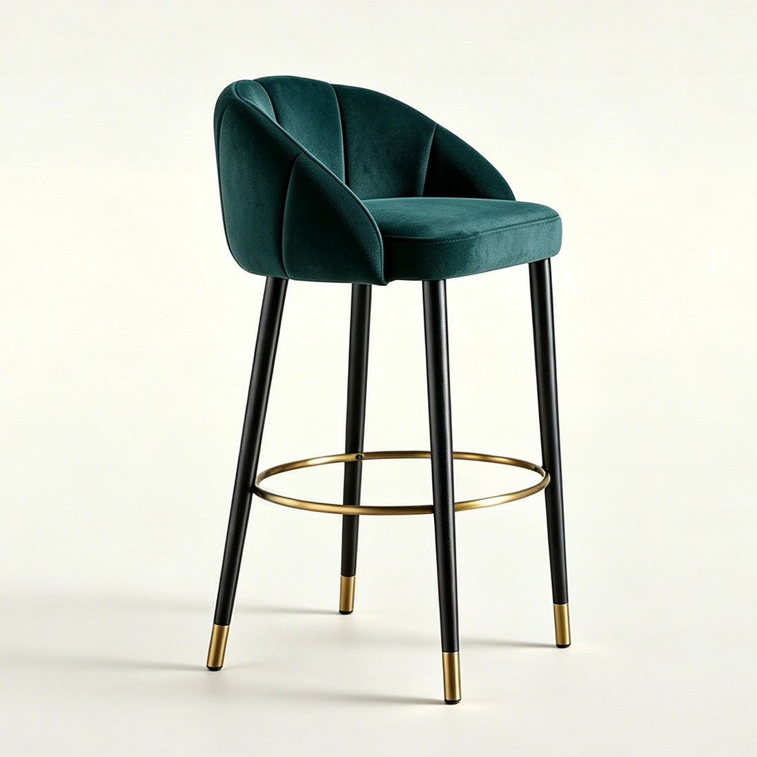 Puwabi J1256 Emerald Green Velvet Bar Stool | Contract Furniture MOQ 50