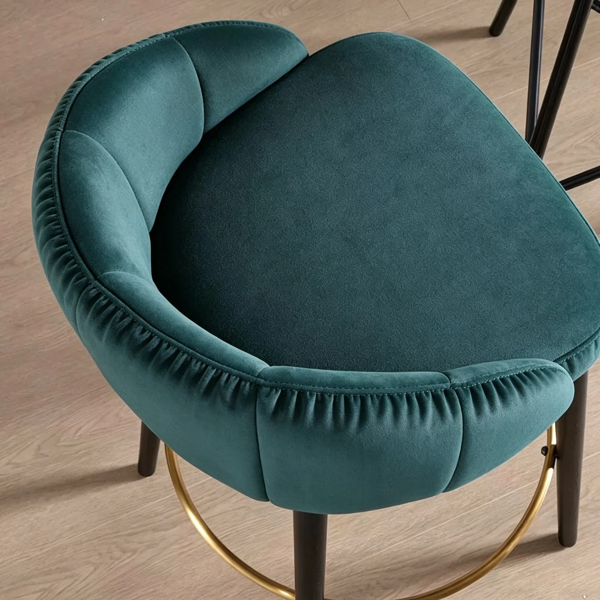 Puwabi J1256 Emerald Green Velvet Bar Stool | Contract Furniture MOQ 50