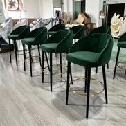 Puwabi J1256 Emerald Green Velvet Bar Stool | Contract Furniture MOQ 50