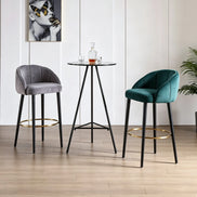 Puwabi J1256 Emerald Green Velvet Bar Stool | Contract Furniture MOQ 50