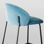 Puwabi J1259 Teal Velvet and Exposed Frame Bar Stool | Contract Furniture MOQ 50