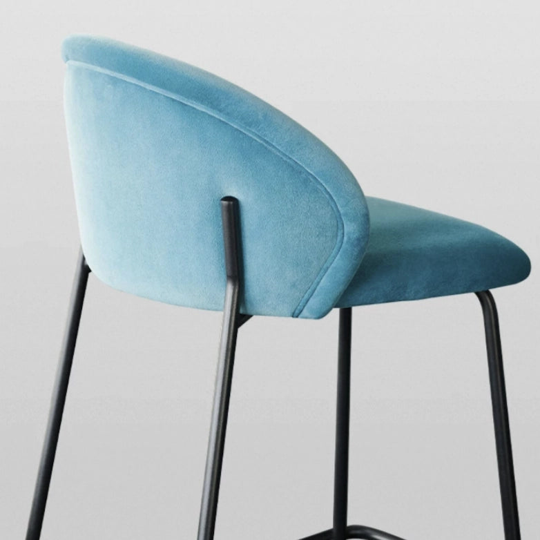 Puwabi J1259 Teal Velvet and Exposed Frame Bar Stool | Contract Furniture MOQ 50