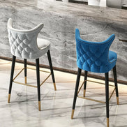 Puwabi J1260 Royal Blue Velvet High Back Bar Stool | Contract Furniture MOQ 50