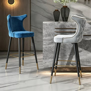 Puwabi J1260 Royal Blue Velvet High Back Bar Stool | Contract Furniture MOQ 50