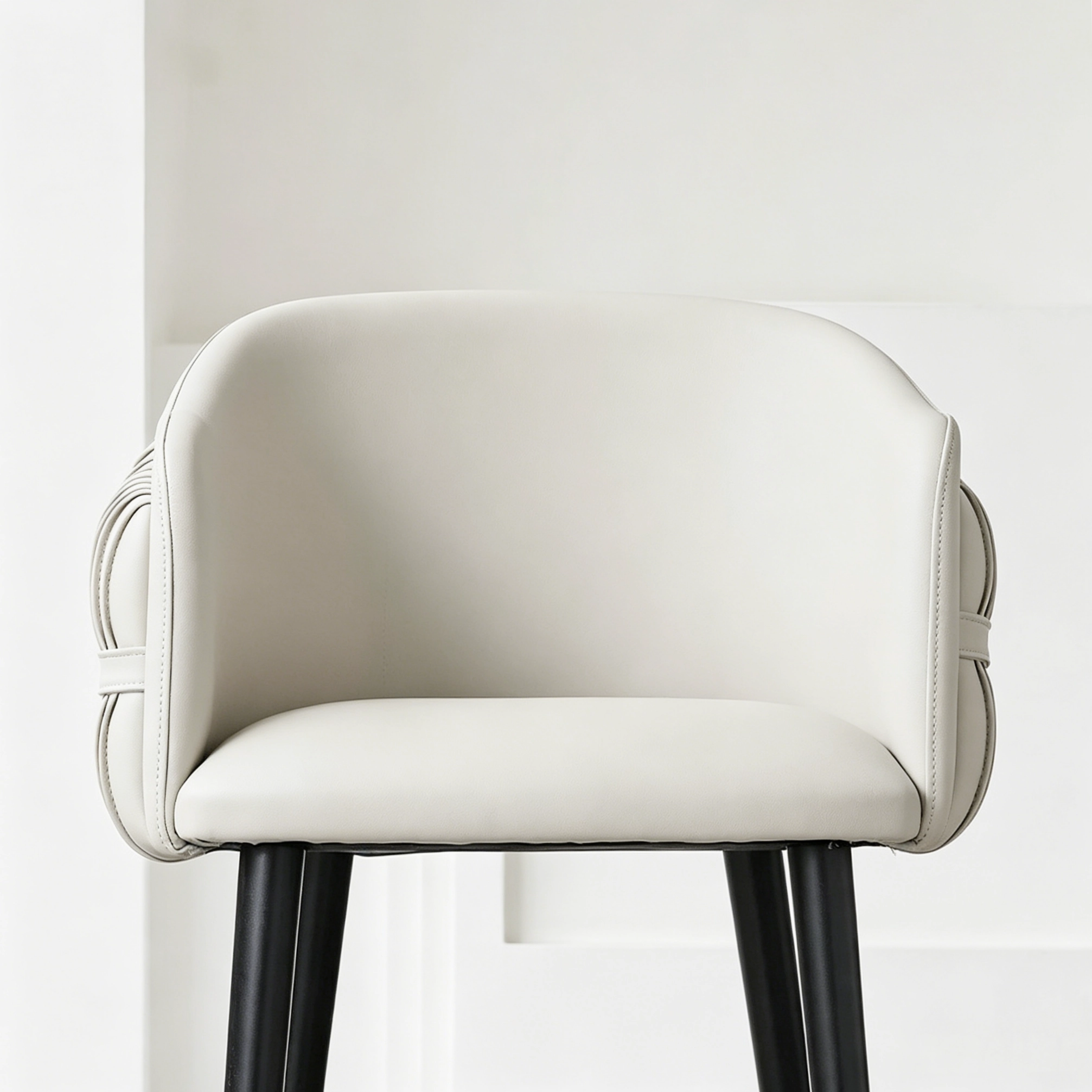 Puwabi J1262 Cream Pleated Leather Bar Stool | Contract Furniture MOQ 50