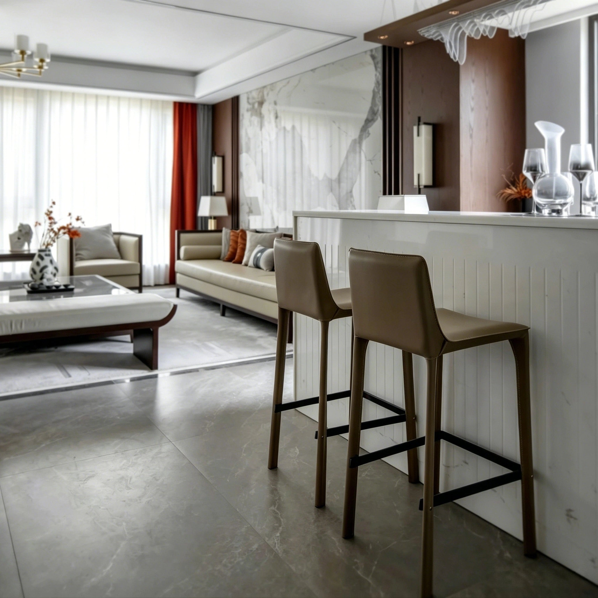 Puwabi J2075 Fully Upholstered Seamless Bar Stool | Contract Furniture MOQ 50