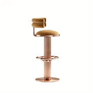Puwabi J2230 Fluted Gold Pedestal Art Deco Bar Stool | Contract Furniture MOQ 50