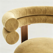 Puwabi J2230 Fluted Gold Pedestal Art Deco Bar Stool | Contract Furniture MOQ 50
