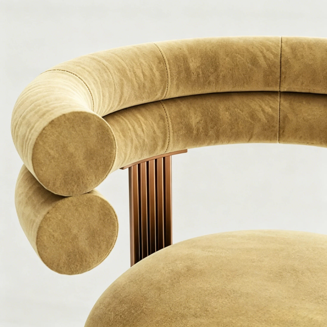 Puwabi J2230 Fluted Gold Pedestal Art Deco Bar Stool | Contract Furniture MOQ 50
