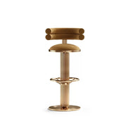 Puwabi J2230 Fluted Gold Pedestal Art Deco Bar Stool | Contract Furniture MOQ 50