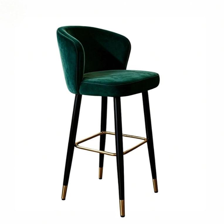 Puwabi J696A Curved Barrel Back Brass Accent Bar Stool | Contract Furniture MOQ 50
