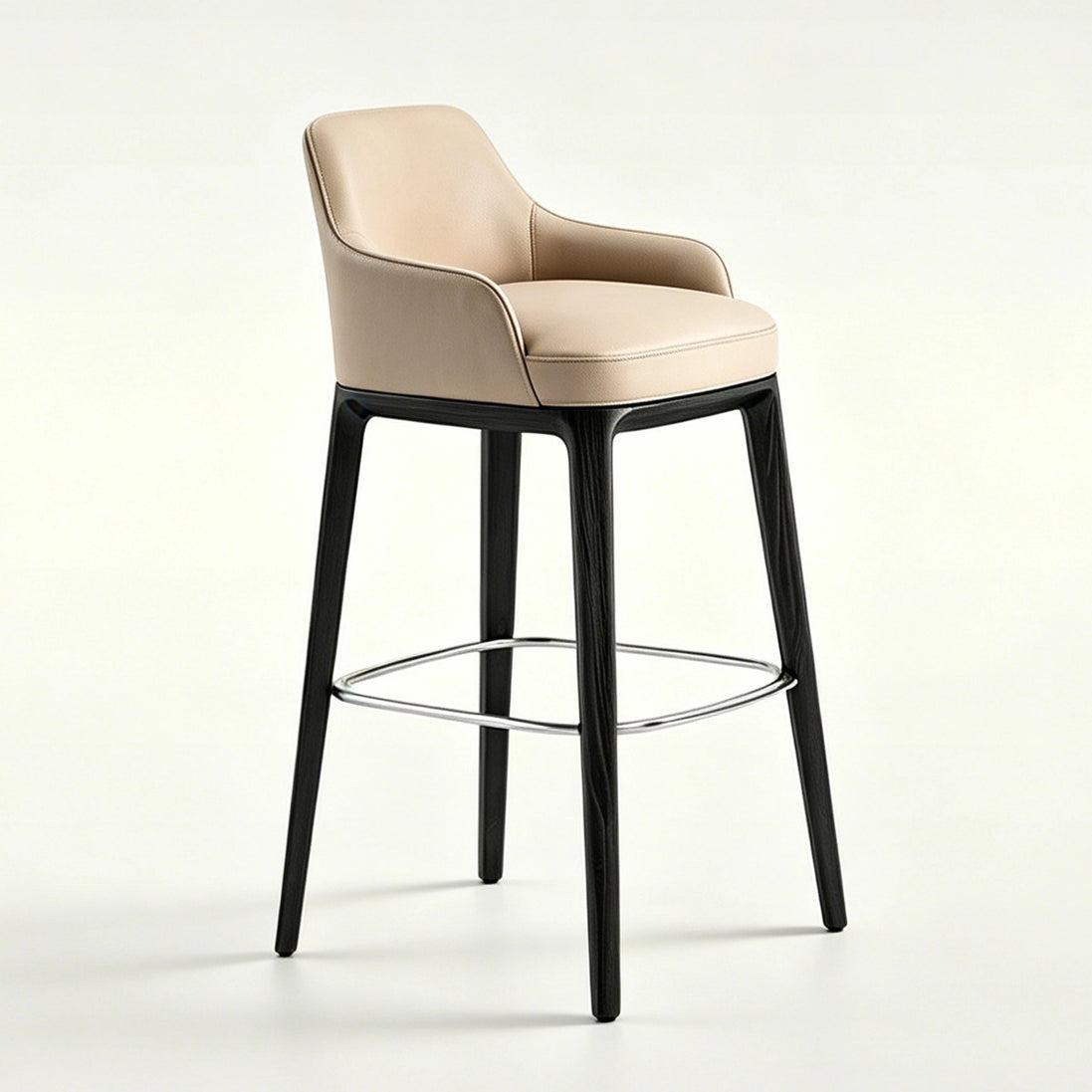 Puwabi J908 Beige Leather Armrest Bar Stool | Contract Furniture MOQ 50