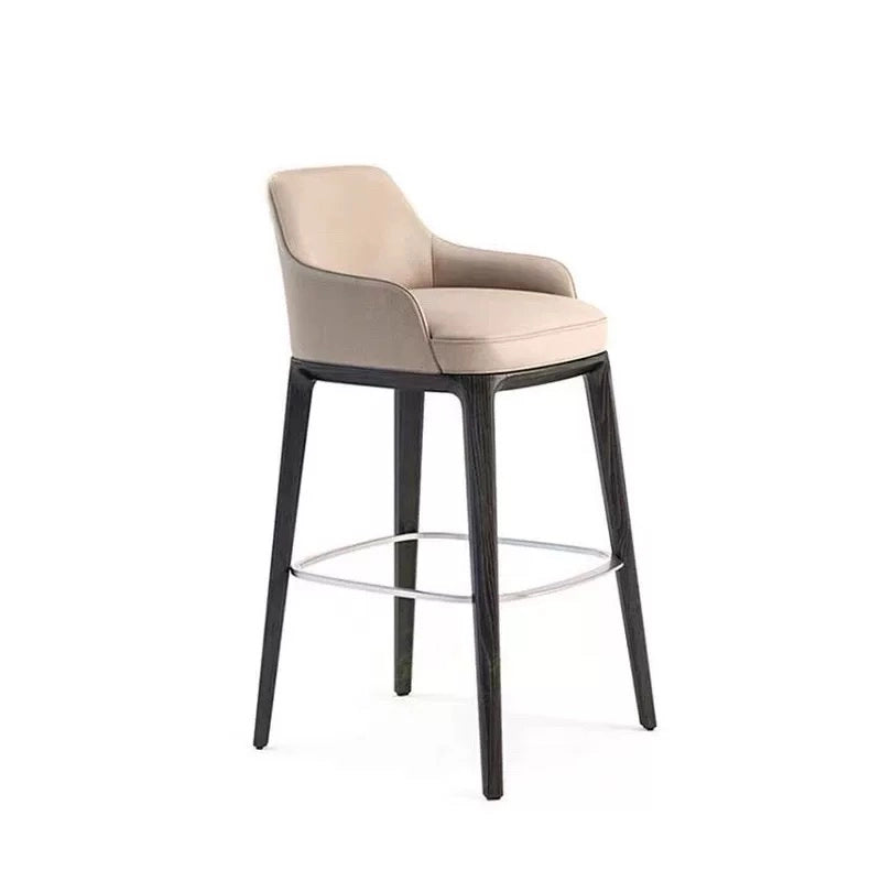 Puwabi J908 Beige Leather Armrest Bar Stool | Contract Furniture MOQ 50
