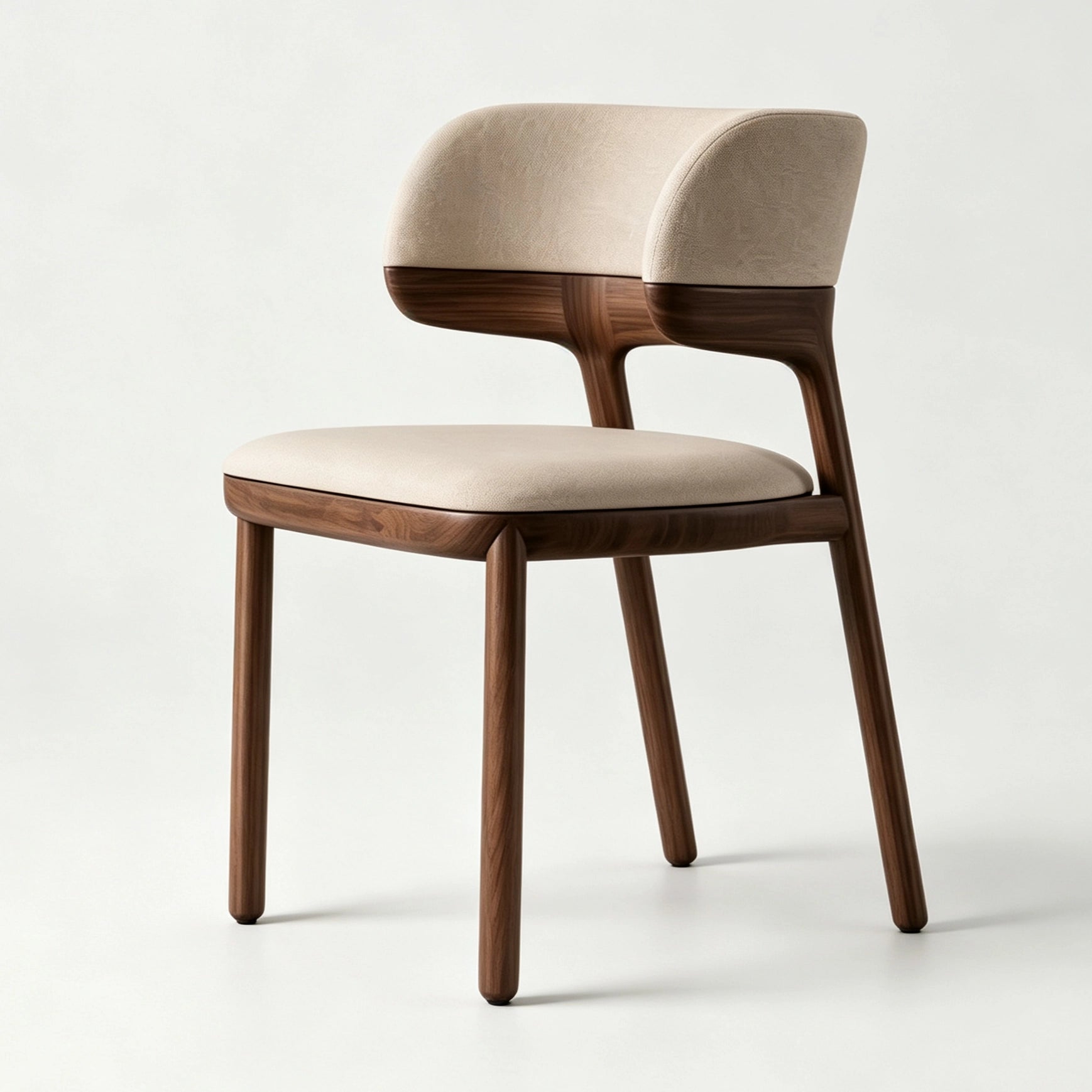 Puwabi KY002 Floating Back Walnut-Finished Ash Dining Chair | Contract Furniture MOQ 50