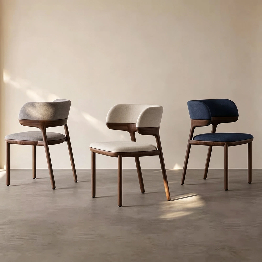 Puwabi KY002 Floating Back Walnut-Finished Ash Dining Chair | Contract Furniture MOQ 50