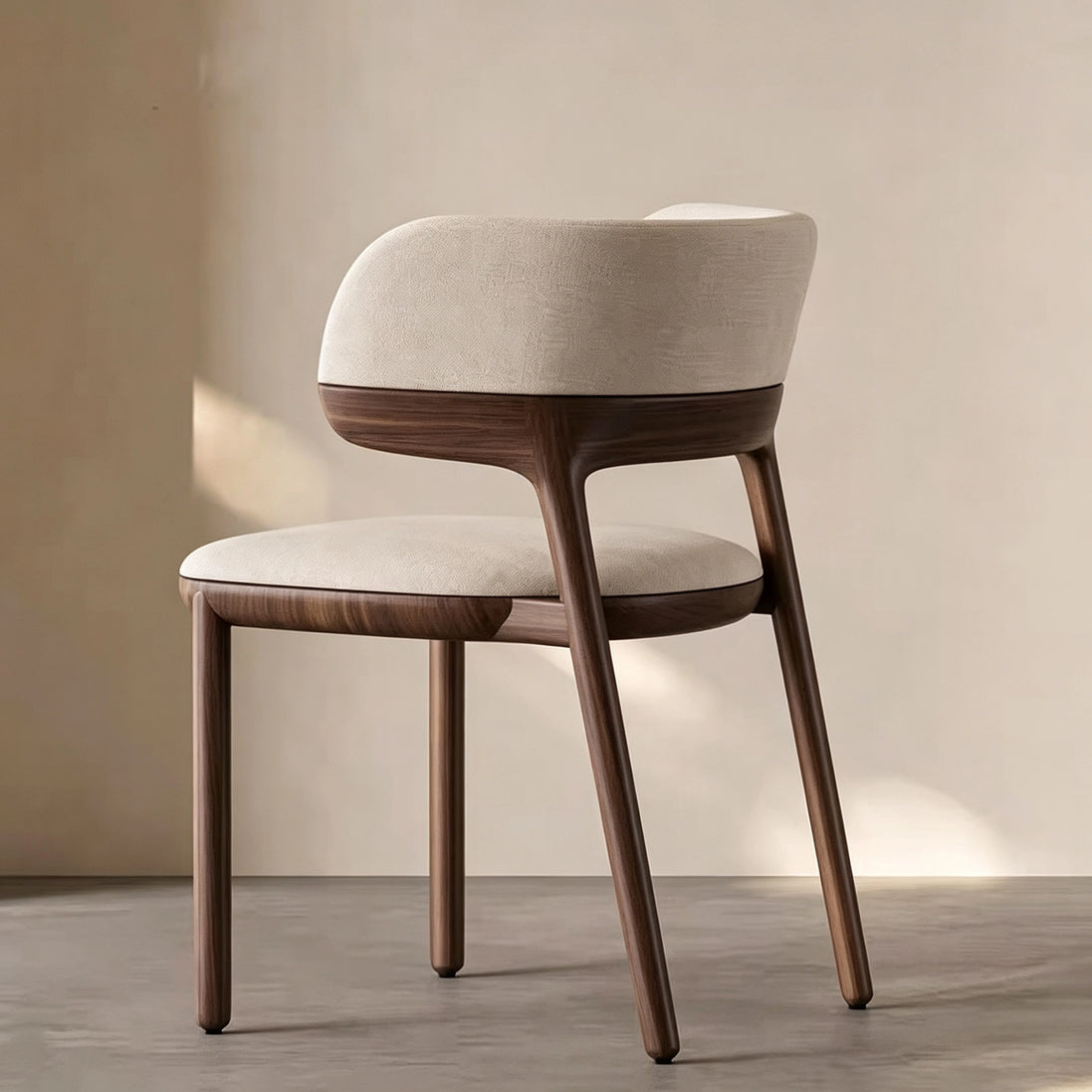 Puwabi KY002 Floating Back Walnut-Finished Ash Dining Chair | Contract Furniture MOQ 50