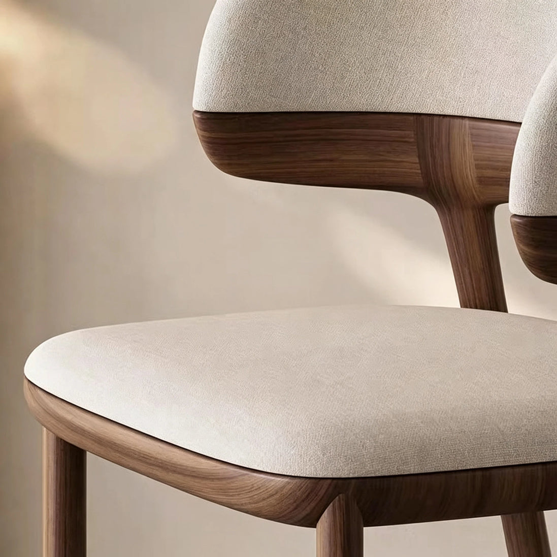 Puwabi KY002 Floating Back Walnut-Finished Ash Dining Chair | Contract Furniture MOQ 50