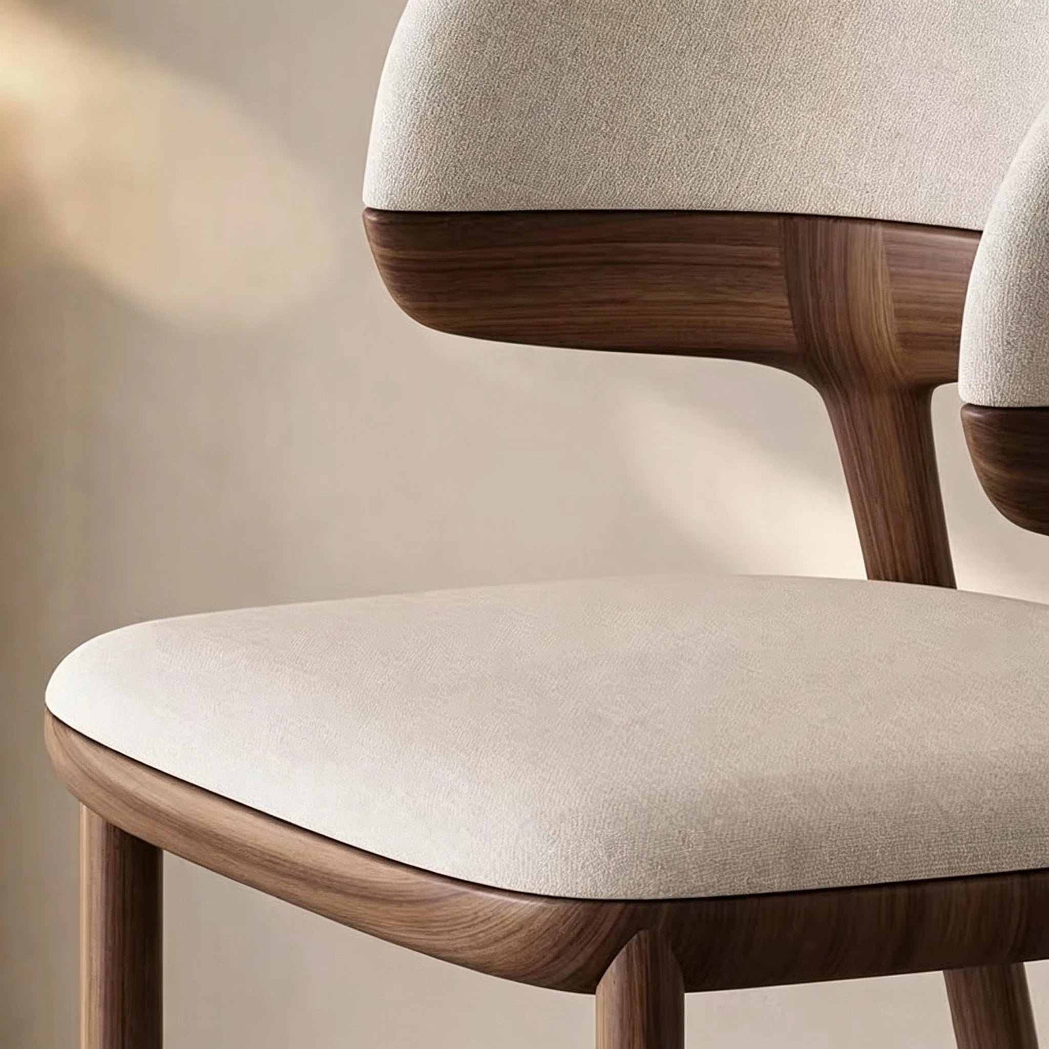 Puwabi KY002 Floating Back Walnut-Finished Ash Dining Chair | Contract Furniture MOQ 50