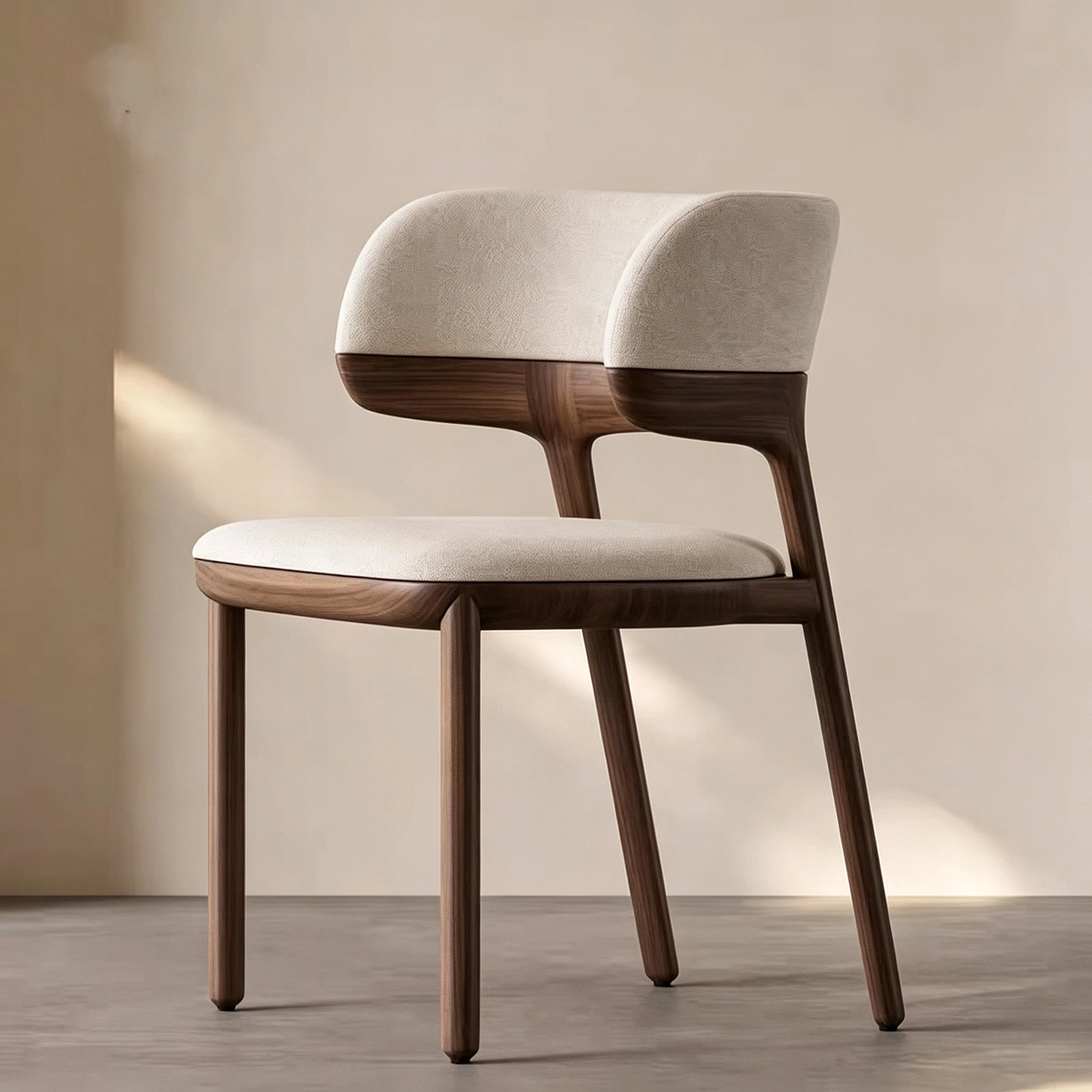 Puwabi KY002 Floating Back Walnut-Finished Ash Dining Chair | Contract Furniture MOQ 50