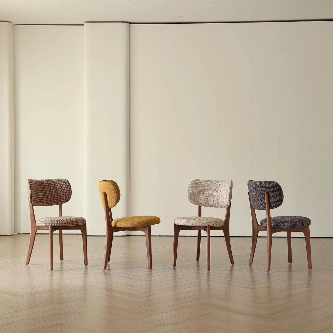 Puwabi KY034 / KY036 / KY041 Modern Upholstered Ash Wood Dining Chair | Contract Furniture MOQ 50