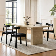 Puwabi KY044 Crescent Back Tech Leather Ash Dining Chair | Contract Furniture MOQ 50